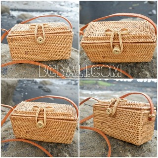 small purse bags full hand woven rattan strap handmade bali